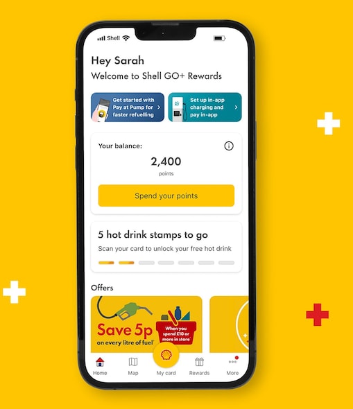 Screenshot of the Shell App home screen