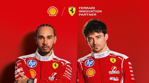 Picture of Ferrari drivers Charles Leclerc and Lewis Hamiltion.