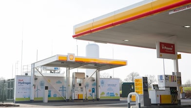 Shell service station canopy
