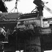 A close up of the Brent GBS and topside