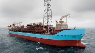 huge ship in sea