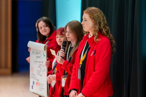 Students working in a lab
