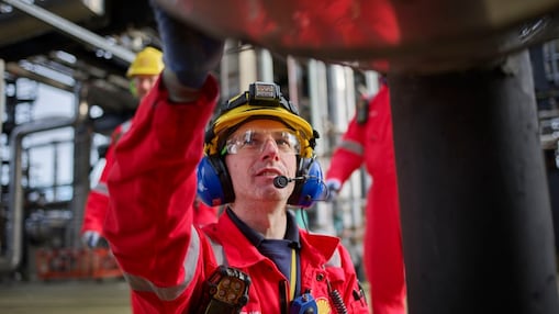 Man working at St. Fergus gas plant
