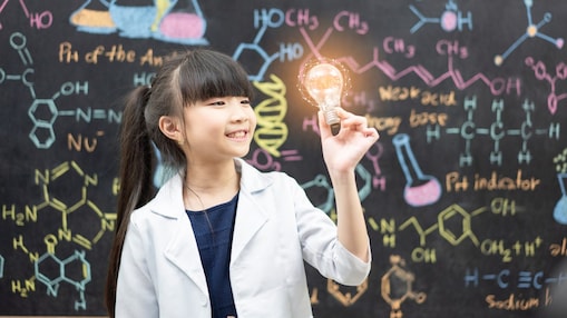 Child in science concept