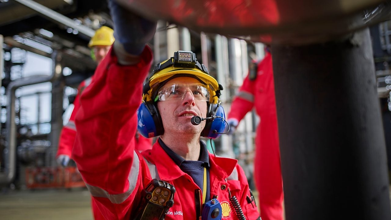 Man working at St. Fergus gas plant