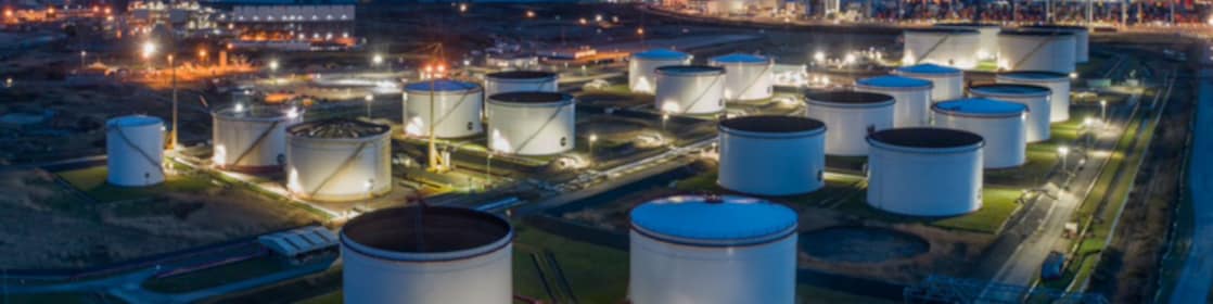 night view of oil plant