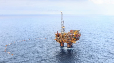 North Sea offshore platform.