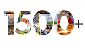 Number one thousand five hundred graphic with industrial imagery, representing Shell’s global network of more than 1,500 distributors