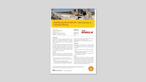 Mining excavator using Shell Rimula R6 M oil to extend drain intervals and improve operational efficiency