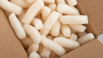 Cardboard box with natural packaging