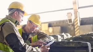 two engineers conversing