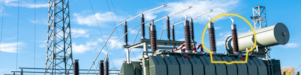 Pylon with a Transformer and the Shell Diala logo over it