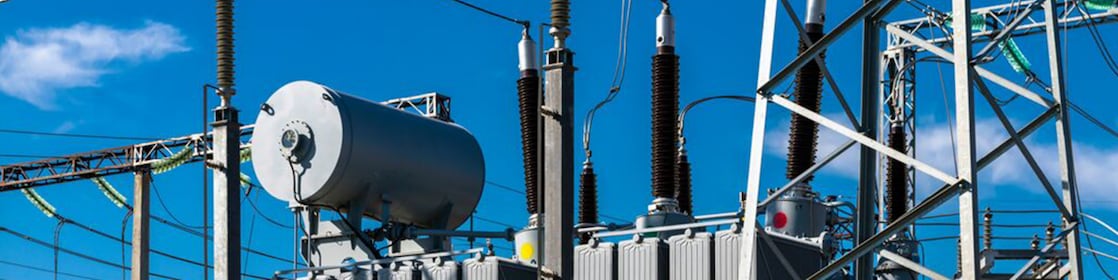 High voltage power transformer substation