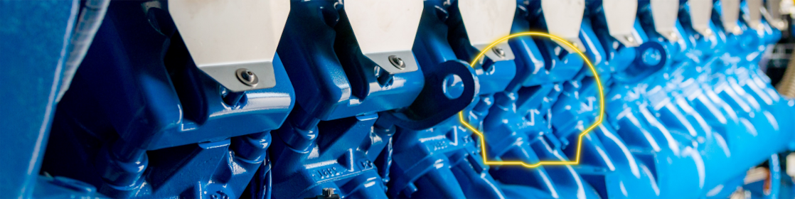 Engineer working on gas engine