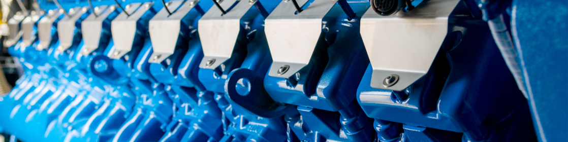 Engineer working on gas engine