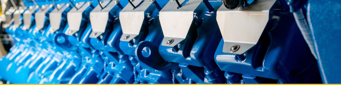 Engineer working on gas engine