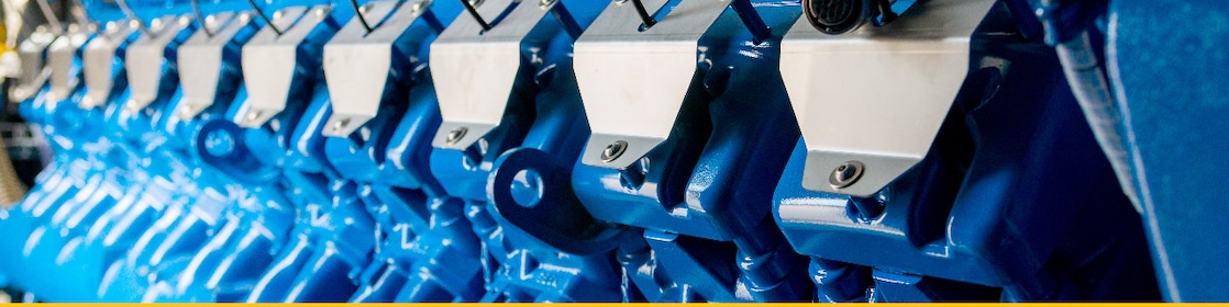 Engineer working on gas engine