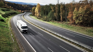 Commercial driver inside of his truck