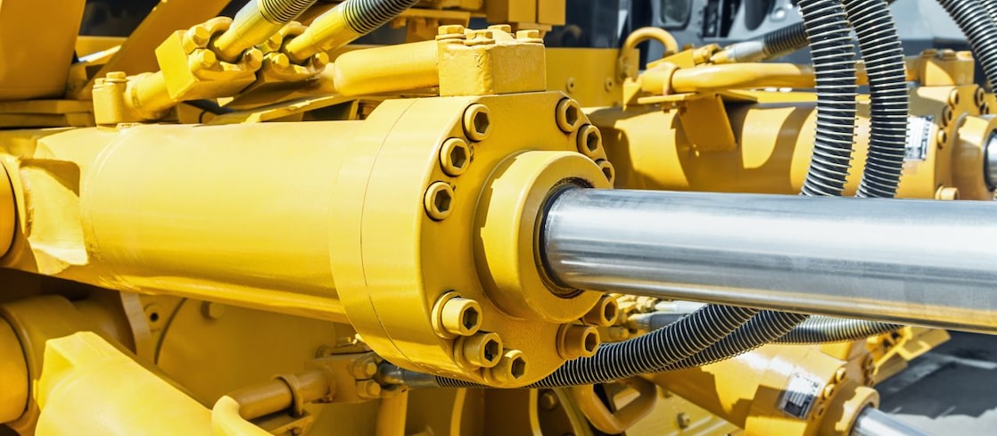 Close up of hydraulic mechanism