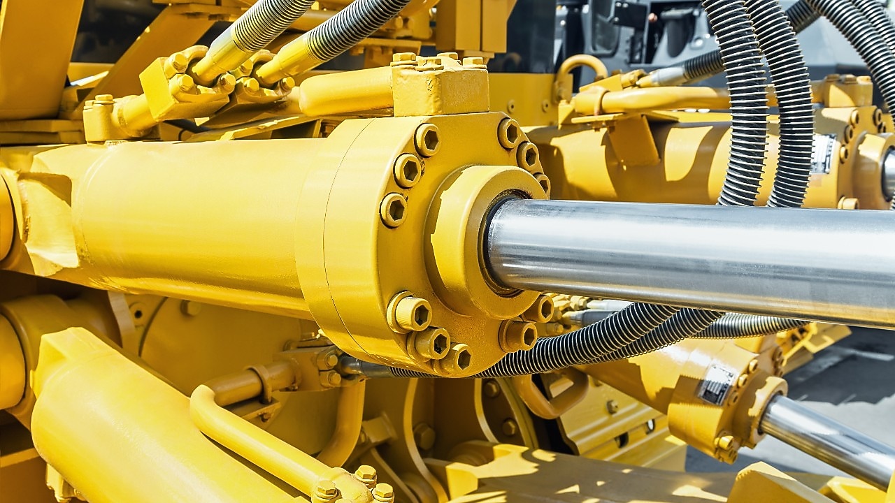 Close up of hydraulic mechanism