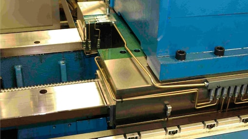 Close up of slideway part of a  machine