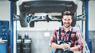 Man smiling at work