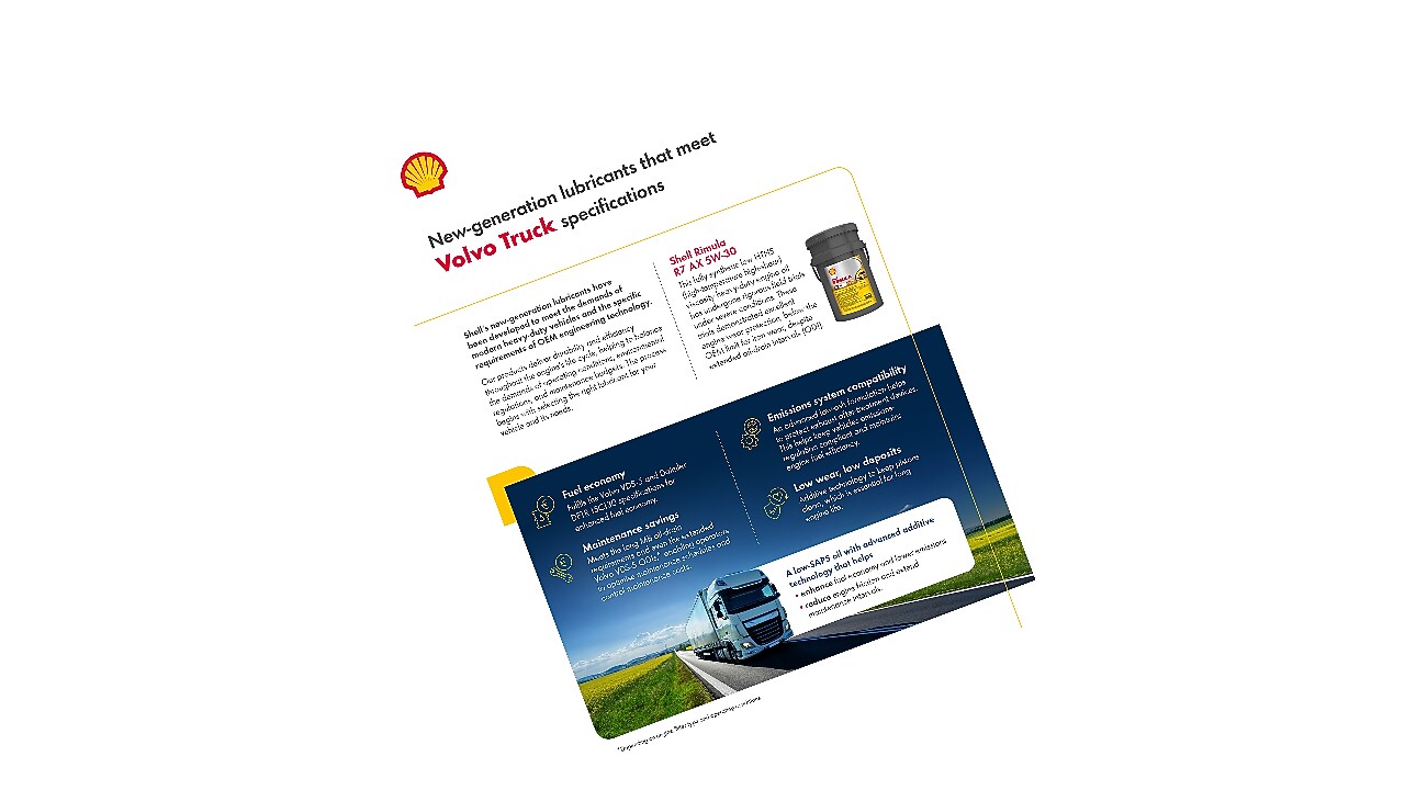 New-generation lubricants that meet Volvo Truck specifications