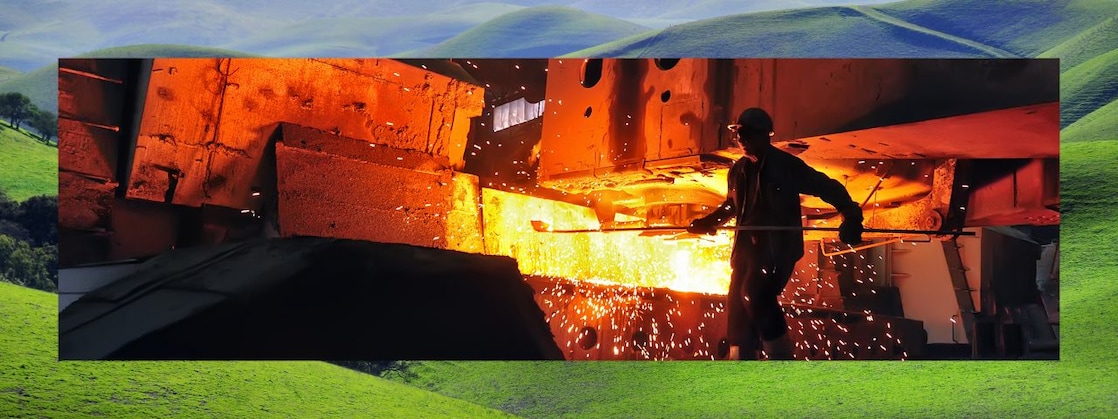 Worker carrying hot metal
