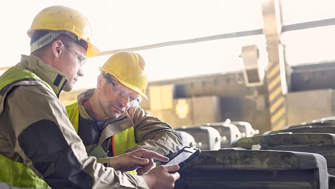 two engineers conversing