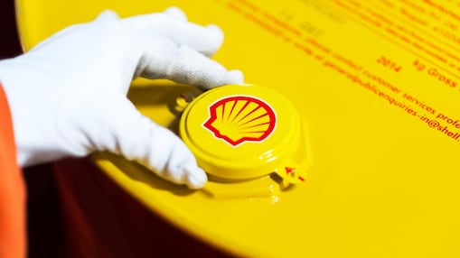 The Shell pecten on a petrol cap
