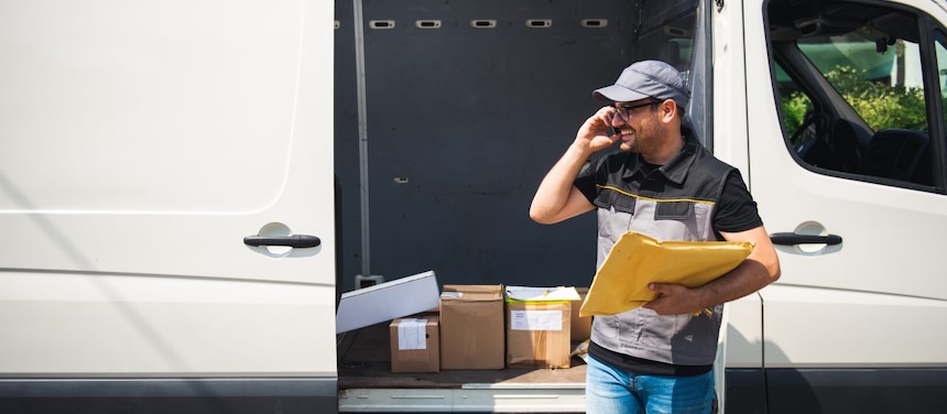 A man making a delivery.