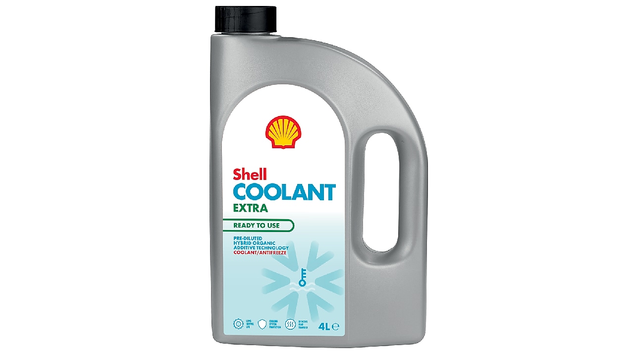 Bottle of Shell Coolant Extra