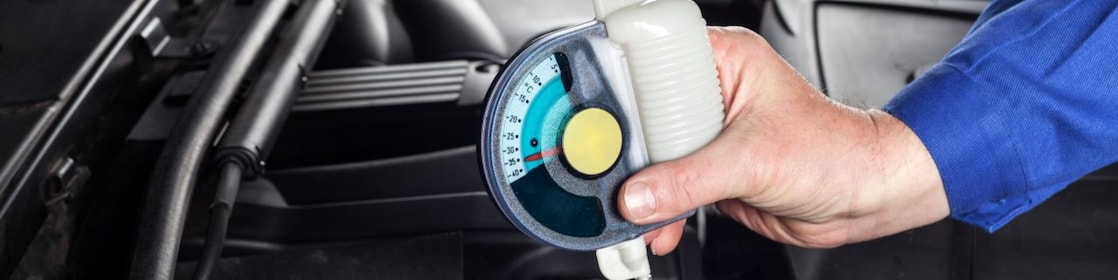 Oil meter checking engine oil