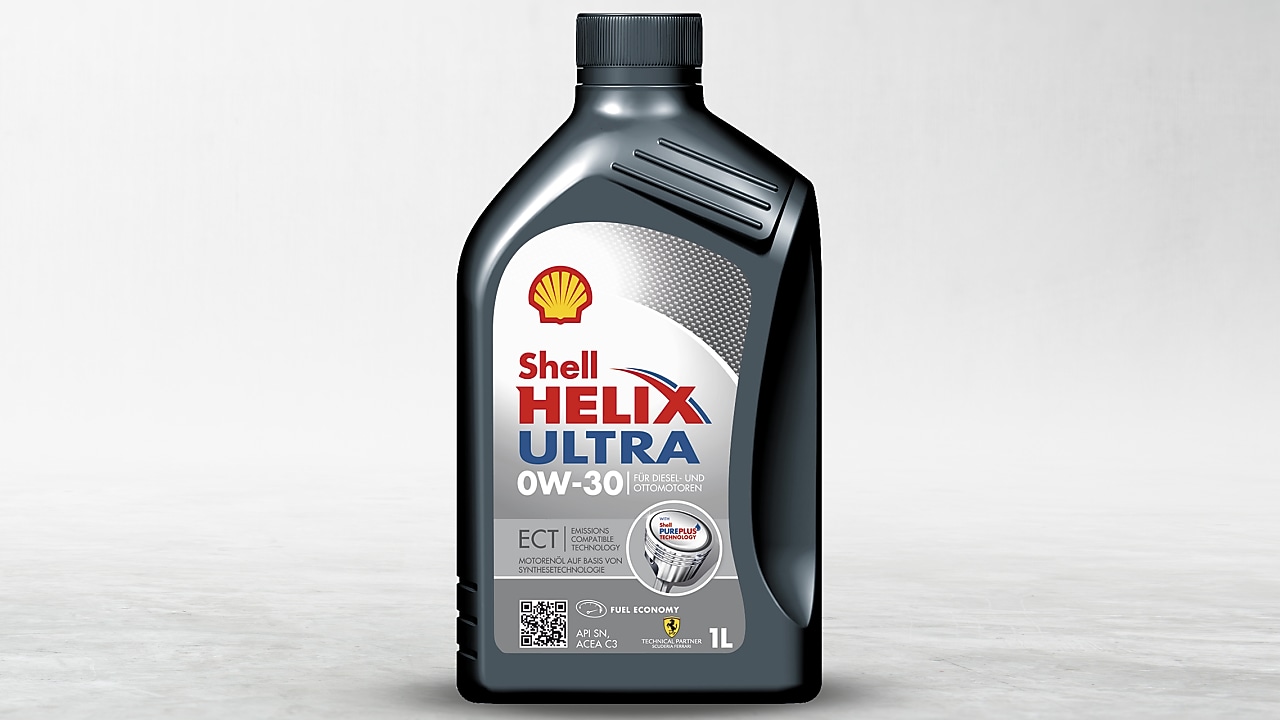 This is an image of the Shell Helix Ultra ECT C2/C3 0W-30 , 4litre lubricnat container