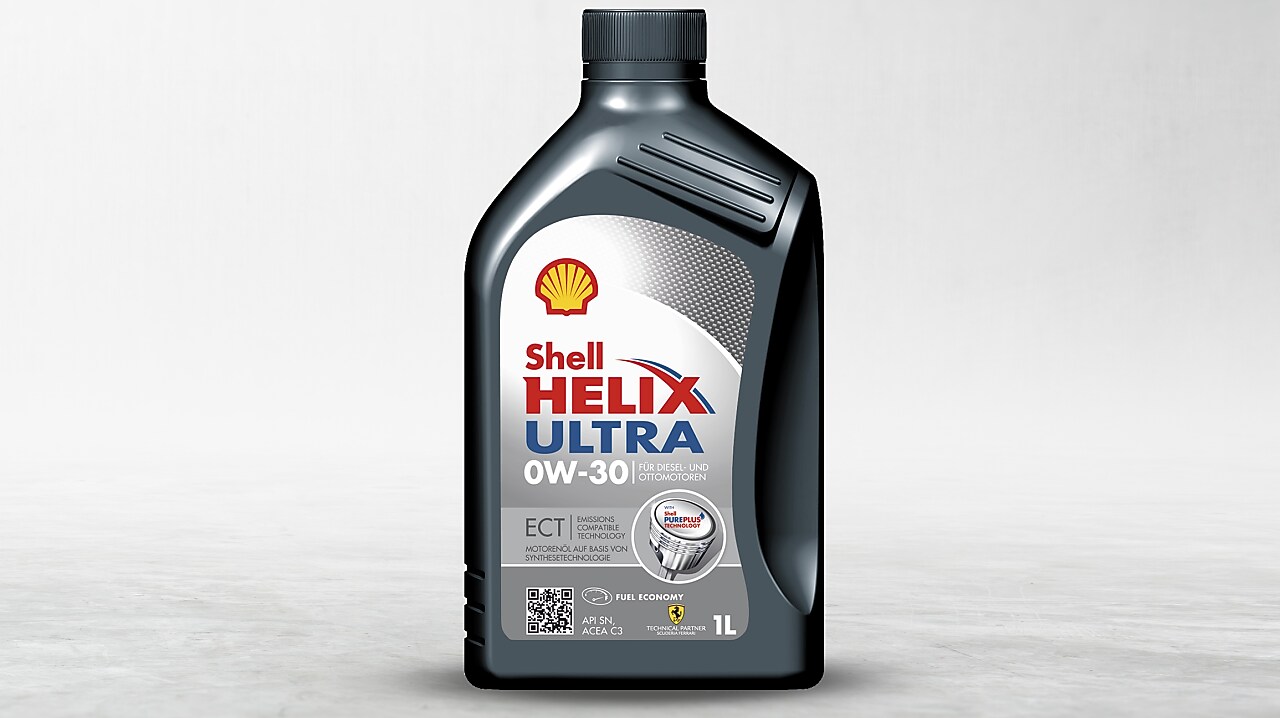 This is an image of the Shell Helix Ultra ECT C2/C3 0W-30 , 4litre lubricnat container
