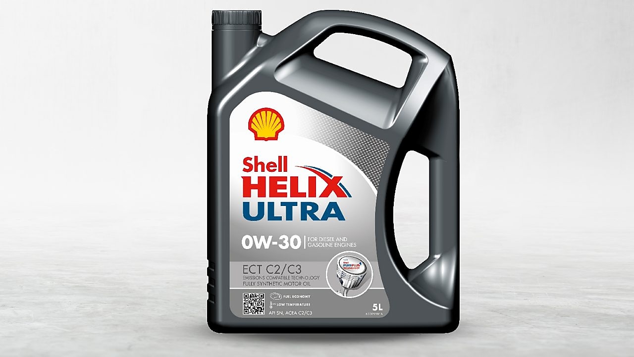 This is an image of the Shell Helix Ultra ECT C2/C3 0W-30 , 4litre lubricnat container