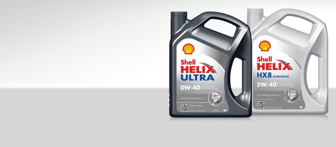 This is an image of the Shell Helix Ultra 5W 30, 4L engine oil container