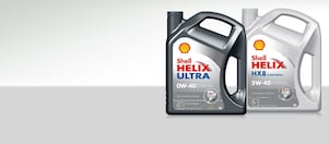 This is an image of the Shell Helix Ultra 5W 30, 4L engine oil container