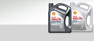 This is an image of the Shell Helix Ultra A5/B5 0W-30, 4L engine oil container