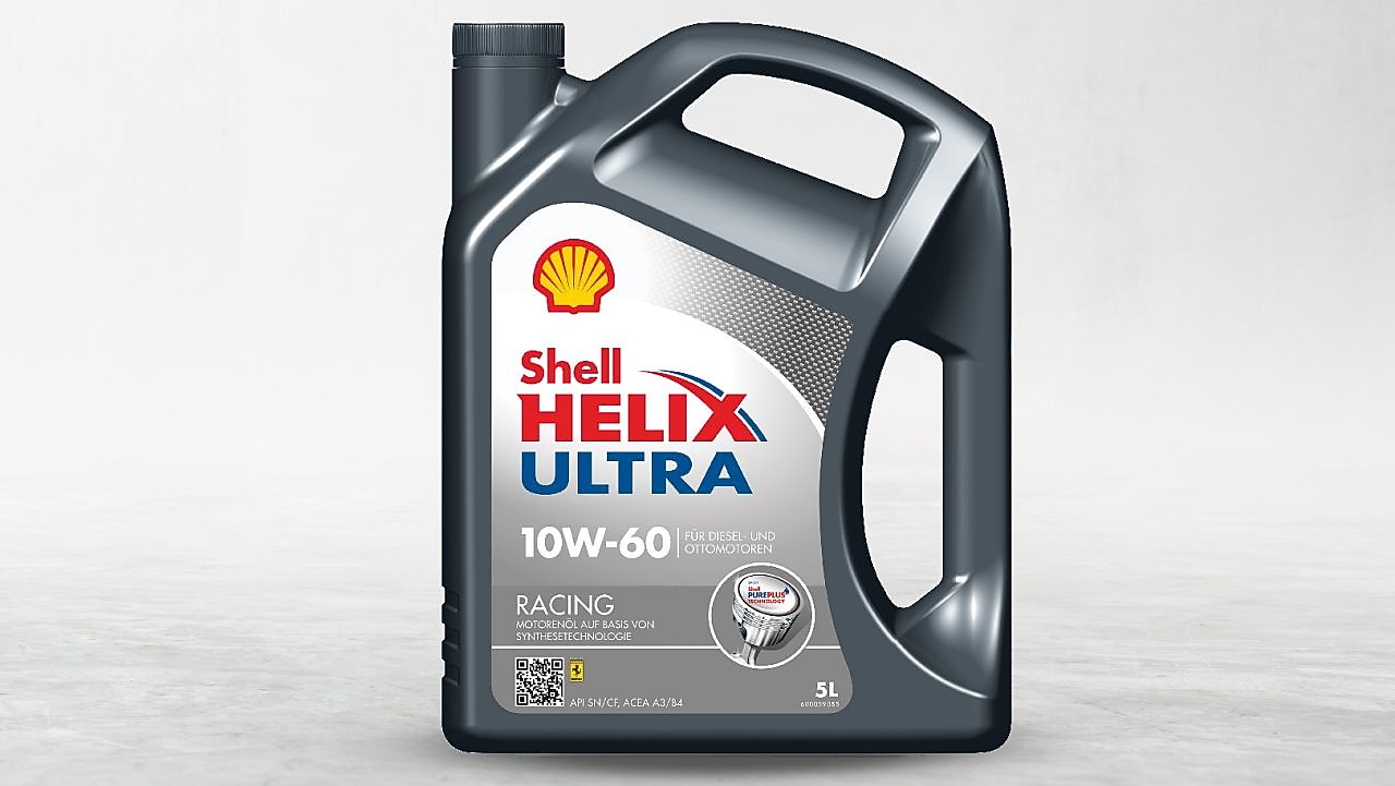 Image of the Shell Helix Ultra Racing 10W-60, 4 litre engine oil container