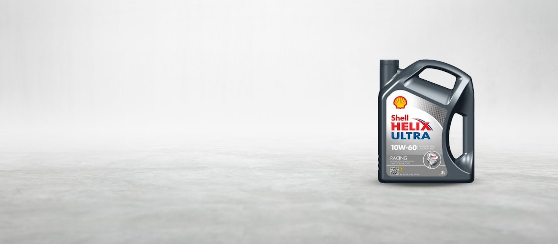 Image of the Shell Helix Ultra RACING 10W-60, 5 litre engine oil container