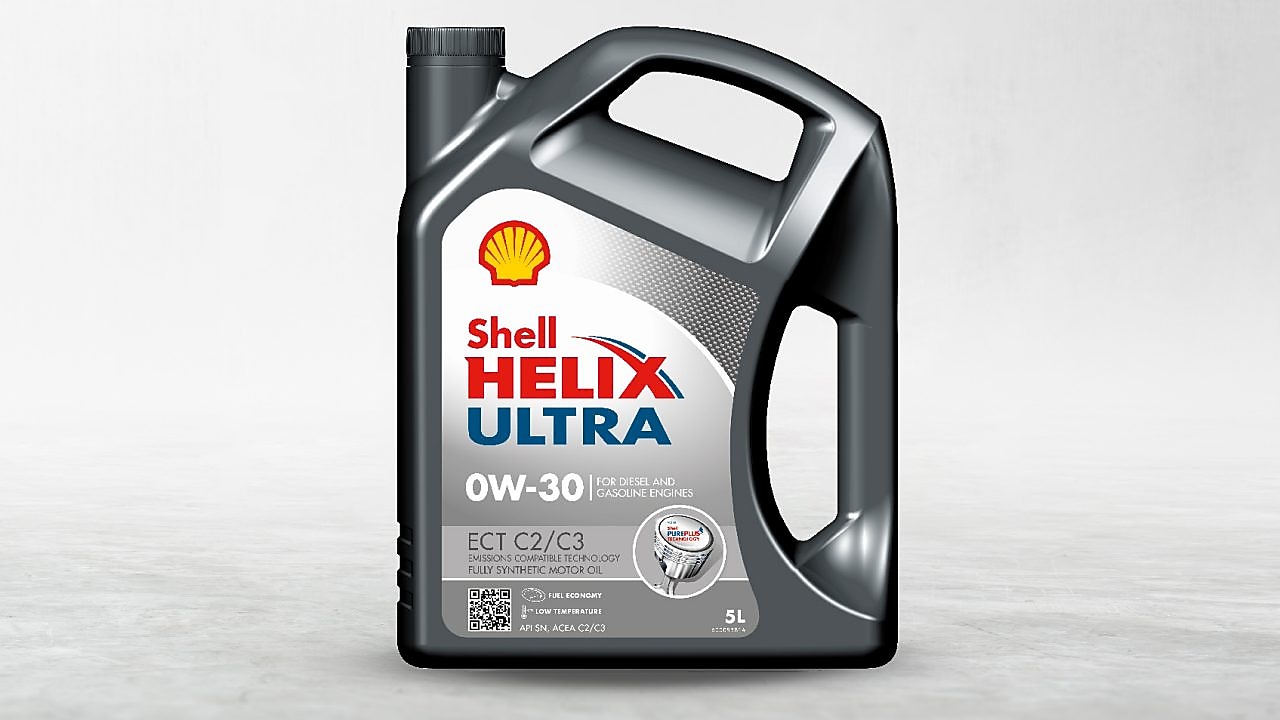 This is an image of the Shell Helix Ultra ECT C2/C3 0W-30 , 4litre lubricnat container