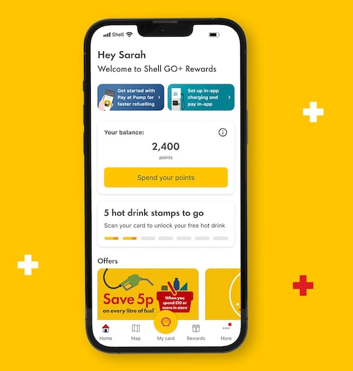 Screenshot of the Shell App home screen